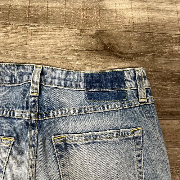 AMO Twist Sweet Cheeks Mid Rise Distressed Skinny Jeans Blue Women’s Size 25 - Picture 8 of 12